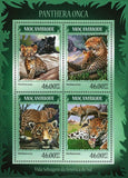 Jaguars Stamp Panthera Onca Souvenir Sheet MNH #7365-7368