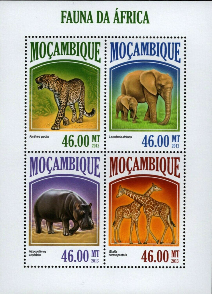 African Fauna Stamp Hippopotamus Amphibius Panthera Pardus S/S MNH #6822-6825