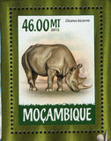 Black Rhinoceros Stamp Diceros Bicornis Souvenir Sheet MNH #7967