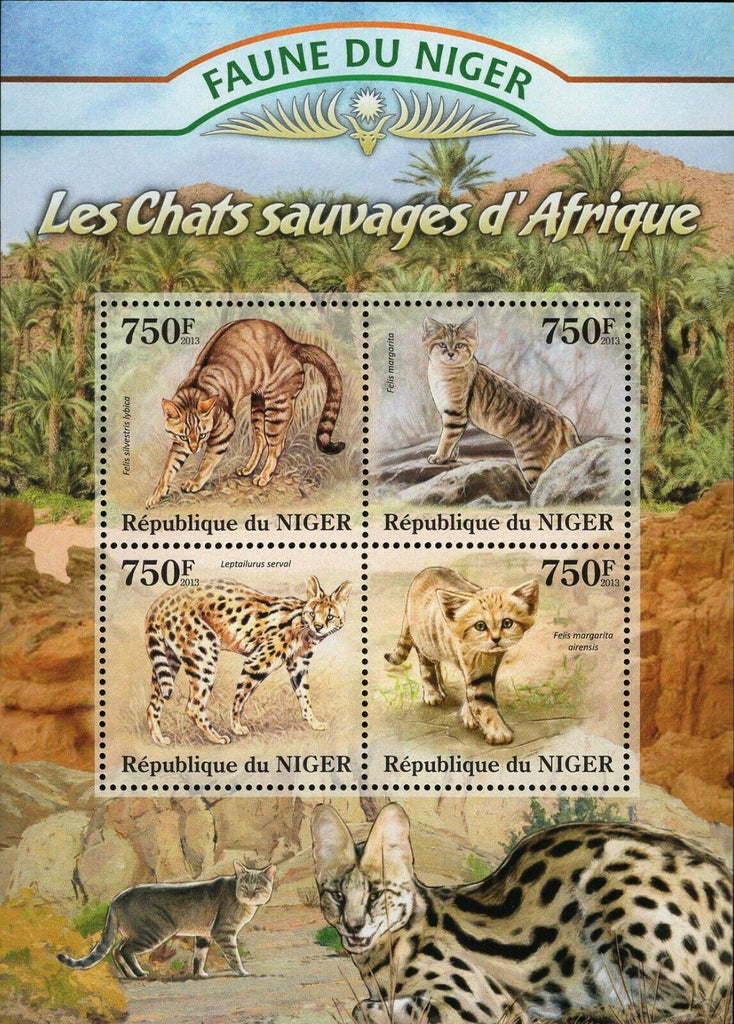 The Wildcats Stamp Felis Silvestris Lybica Leptailurus Serval S/S MNH #2117-212