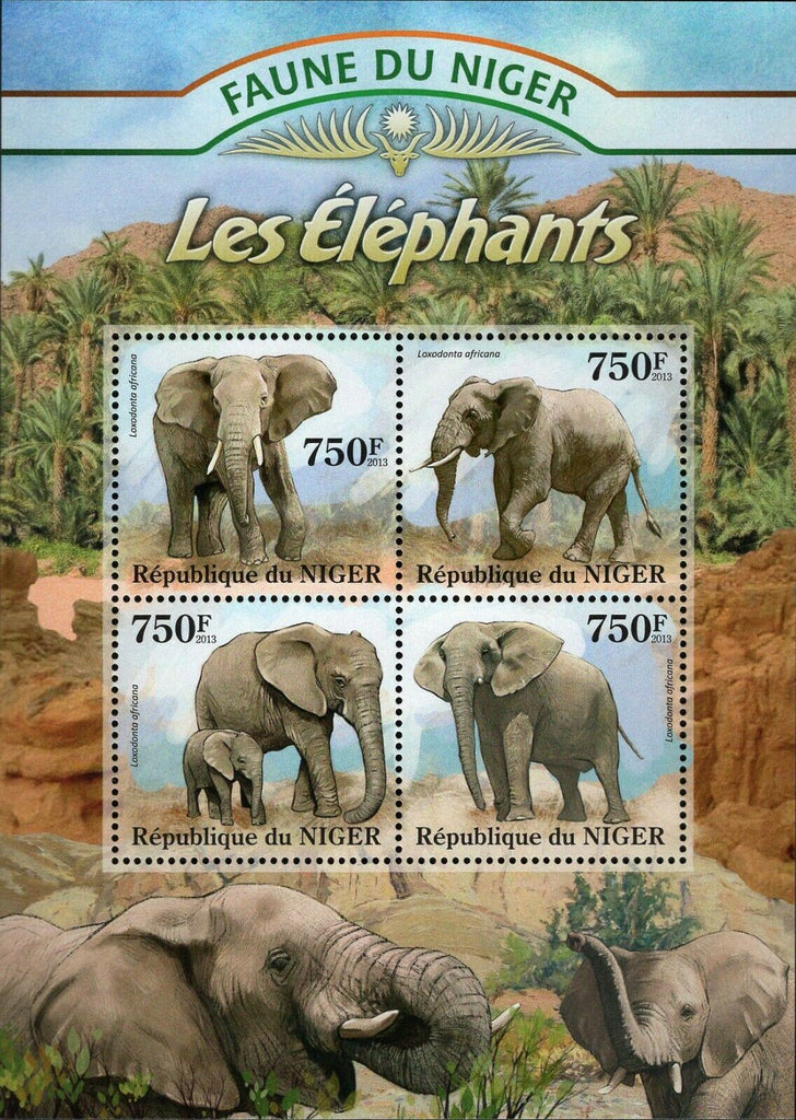 Elephants Stamp Loxodonta Africana Souvenir Sheet MNH #2093-2096