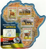 Park Kidepo Stamp Uganda Tragelaphus Sylvaticus S/S MNH #7290-7293