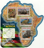 Park Mana Pools Stamp Zimbabwe Manis Temminckii S/S MNH #7266-7269
