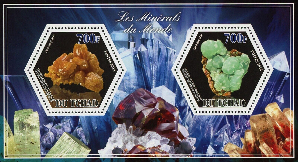 Mineral Pyromorphite Smithsonite Crystal Sov. Sheet of 2 Stamps Mint NH