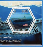 World War II Submarine USS Wahoo Souvenir Sheet of 2 Stamps Mint NH