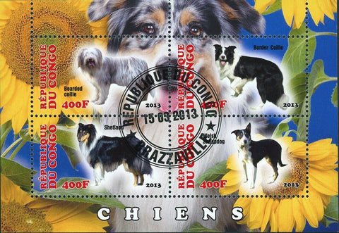 Dogs Stamp Pet Bearded Collie Border Collie Shetland  Welsh Sheepdog S/S MH