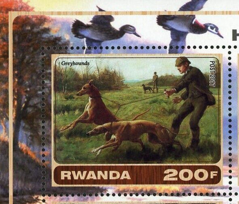 Hunting Dog Stamp Greyhound Springer Spaniel Beagles Laika S/S of 6 Stamps MNH