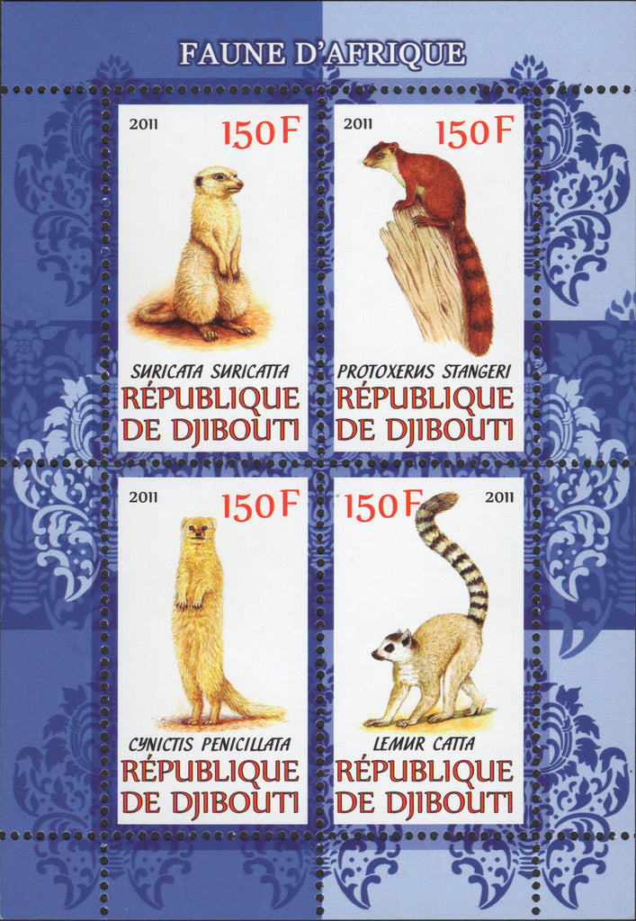 Djibouti Wild Animals Meerkat Fauna Souvenir Sheet Mint NH