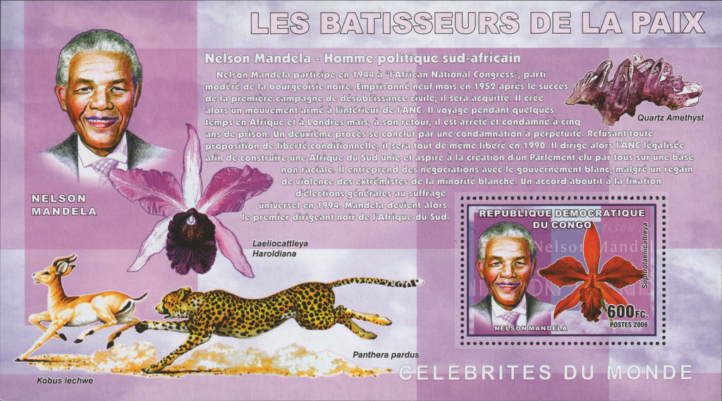 Nelson Mandela Revolutionary Political Leader President Famous Souv. Sheet MNH