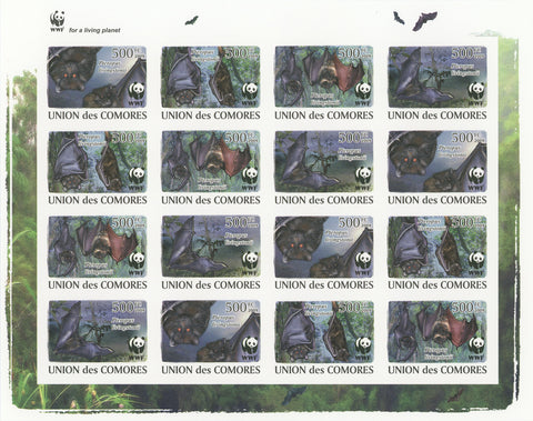 Bats Animals Imperforate Souvenir Sheet Mint NH