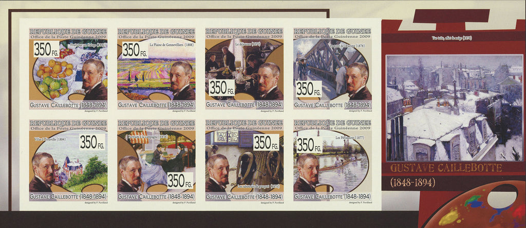 Gustave Caillebotte, Art, Painting, Imperforate Souvenir Sheet Mint NH