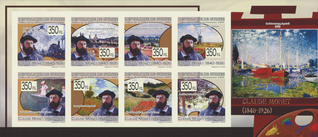 Claude Monet, Art, Painter, Painting, Imperforated Souvenir Sheet, Mint