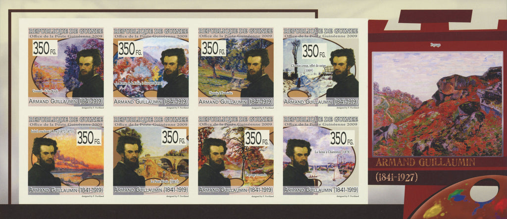 Armand Guillaumin Art Painter Paints Imperforate Souvenir Sheet MNH