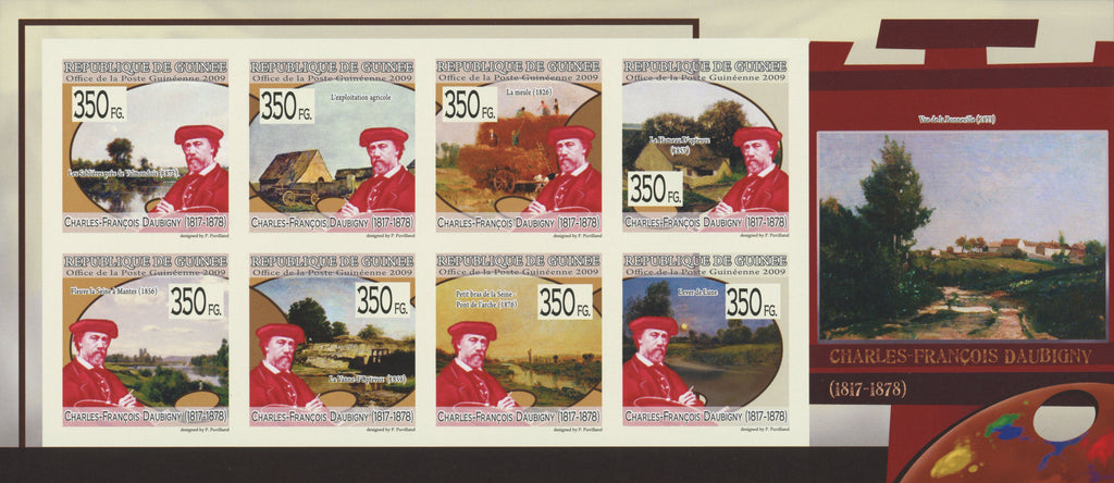 Charles-François Daubigny, Art, Painting, Imperforate Souvenir Sheet, Mi