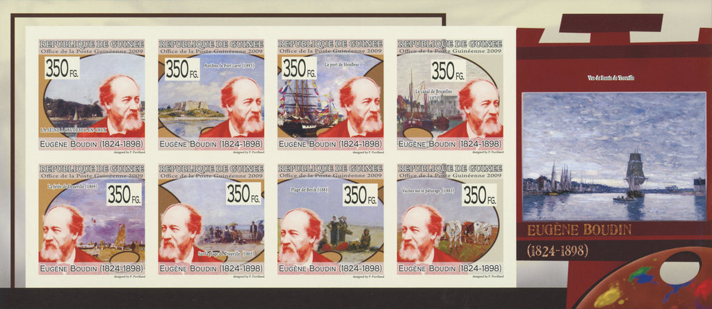Eugène Louis Boudin, Art, Paintings, Imperforate Souvenir Sheet, Mint NH