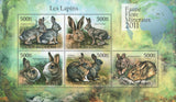 Fauna Rabbits Trees Nature Planet Earth Souvenir Sheet of 5 Stamps MNH