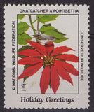 National Wildlife Federation Cinderellas 1984 Gnatcatcher and Poinsettia MNH