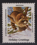 National Wildlife Federation Cinderellas 1984 Holidays Issue Racoon MNH