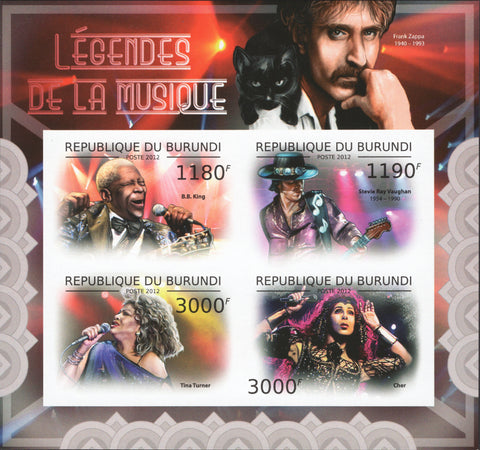 Legends of Music BB King Tina Turner Cher Stevie Ray Vaughan Souv MNH