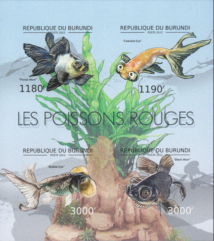 Poisonous fish Ocean Life Imp. Souvenir Sheet of 4 Stamps MNH