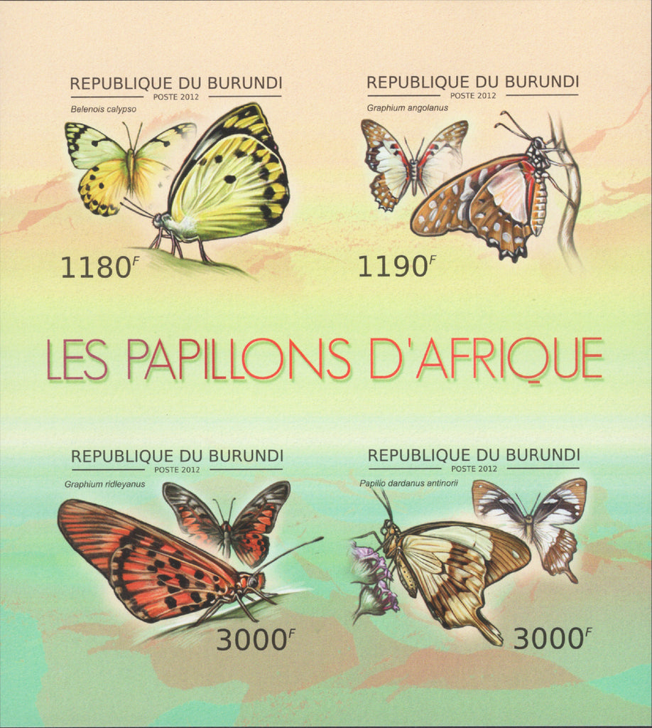 Butterflies Imp. Souvenir Sheet of 4 stamps