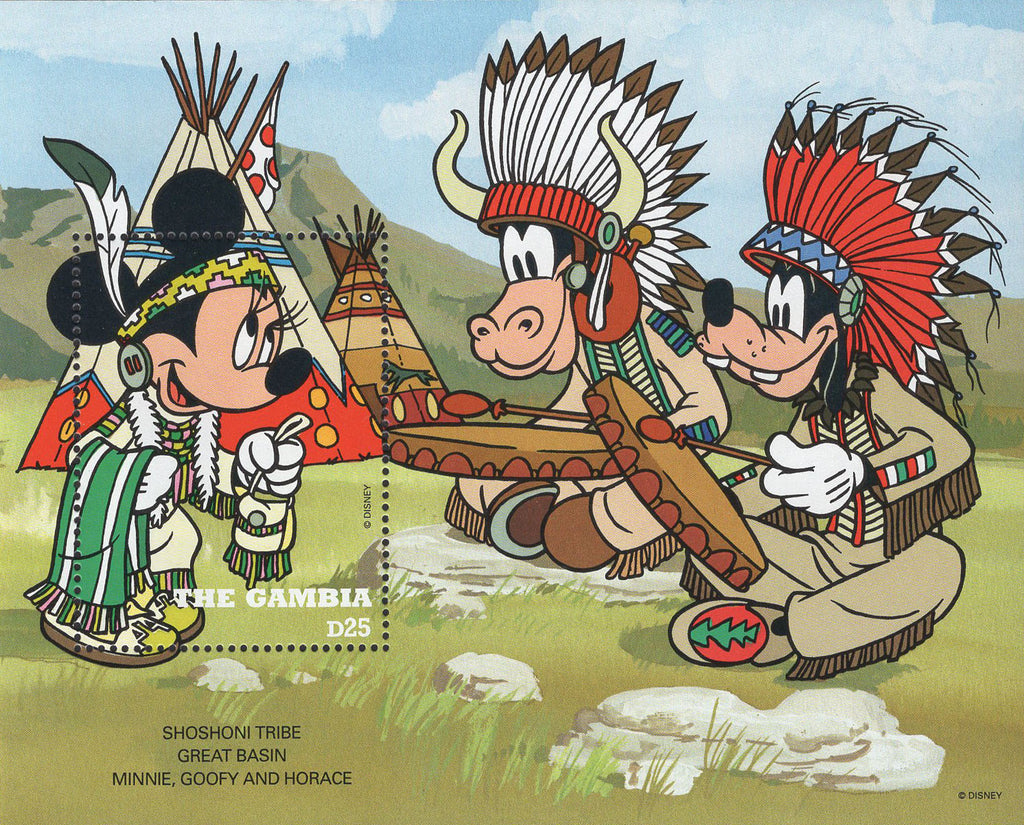 Shoshoni Tribe Great Basin Minnie Goofy Horace Sov. Sheet MNH