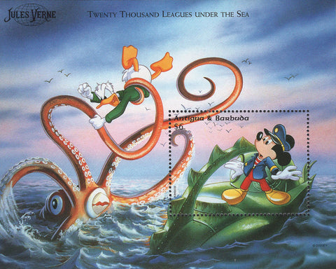 Disney Stamp Twenty Thousand Leagues Under The Sea Mickey Donald Sov. Sheet MNH