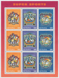 Guyana Disney Super Sports Hockey Souvenir Sheet of 9 Stamps Mint NH