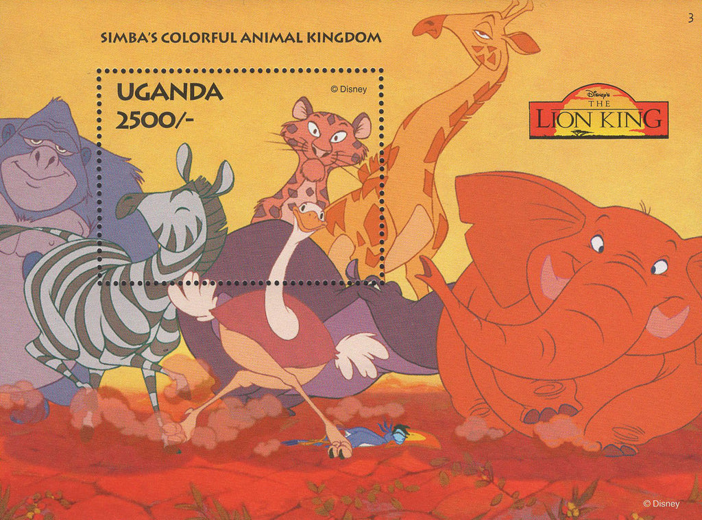 Simba Stamp Colorful Animal Kingdom Lion King Souvenir Sheet Mint NH