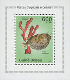 Fish Stamp Corals Long-spine Porcupinefish Mini Sov. Sheet Stamp MNH