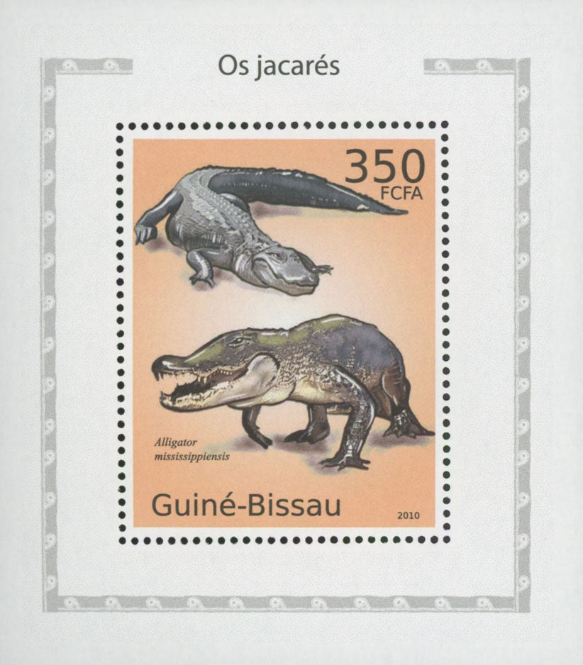 Alligators Stamp Reptile Mississippiensis Reptiles Mini Sov. Sheet MNH