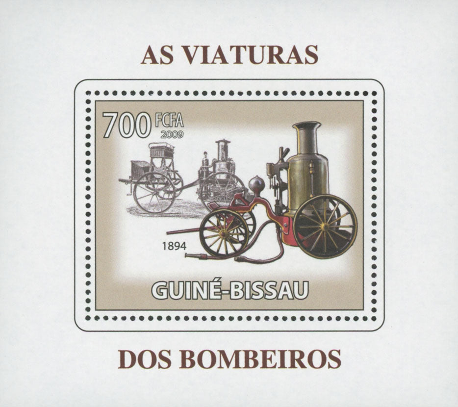 Firemen's Vehicles 1894 Mini Souvenir Sheet Transportation Firefighter Stamp MNH
