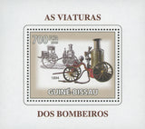 Firemen's Vehicles 1894 Mini Souvenir Sheet Transportation Firefighter Stamp MNH