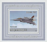 Mozambique Supersonic Planes F16 XL 2003 Mini Sov. Sheet MNH
