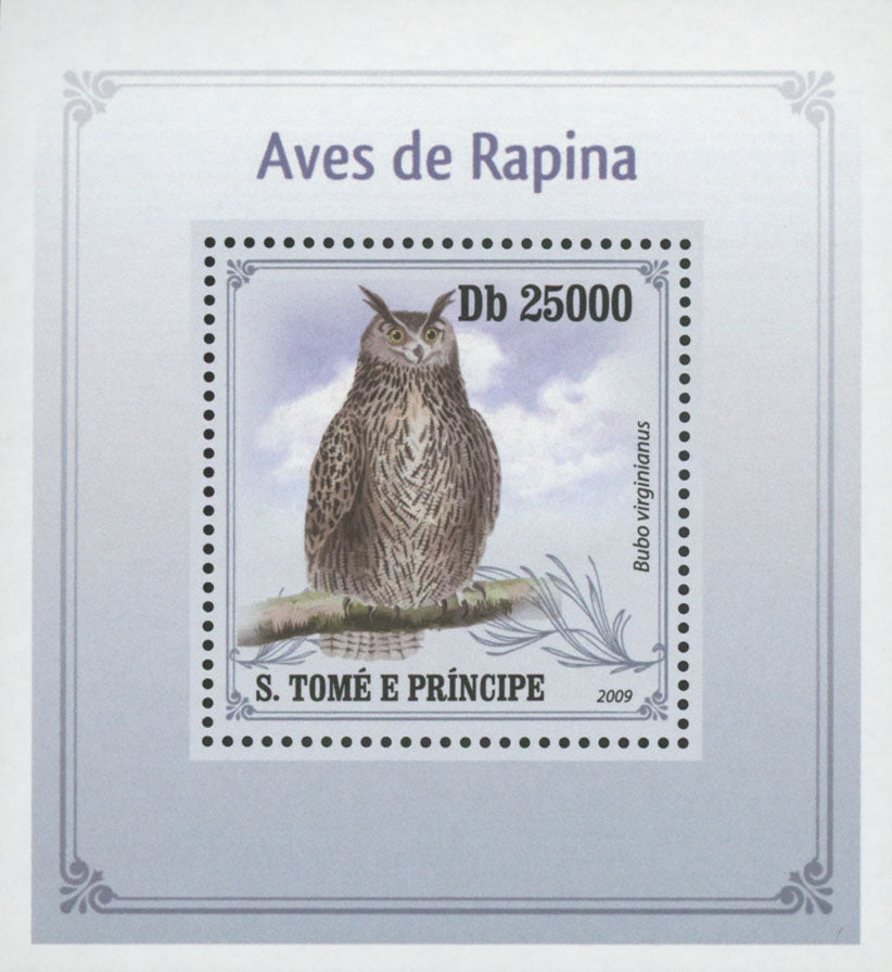 Birds of Prey Bubo Owl Mini Sov. Sheet MNH