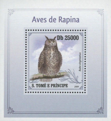 Birds of Prey Bubo Owl Mini Sov. Sheet MNH