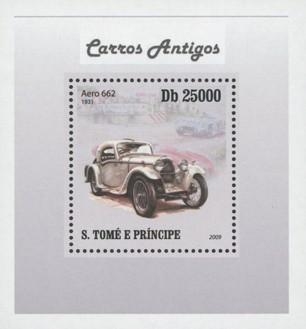 Antique Cars Aero 662 Mini Sov. Sheet MNH