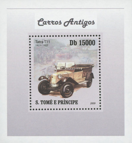 Antique Cars Tatra T11 Mini Sov. Sheet MNH