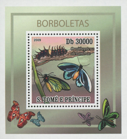 Butterflies Ornithoptera Alexandrae Blue Mini Sov. Sheet MN