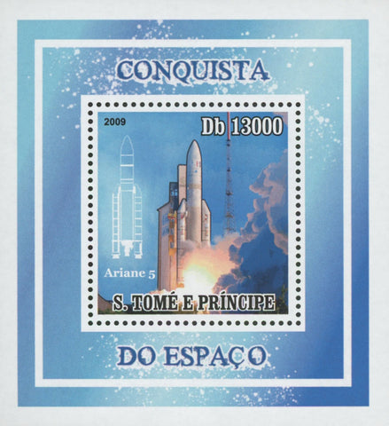 Space Conquer Ariane 5 Mini Sov. Sheet MNH