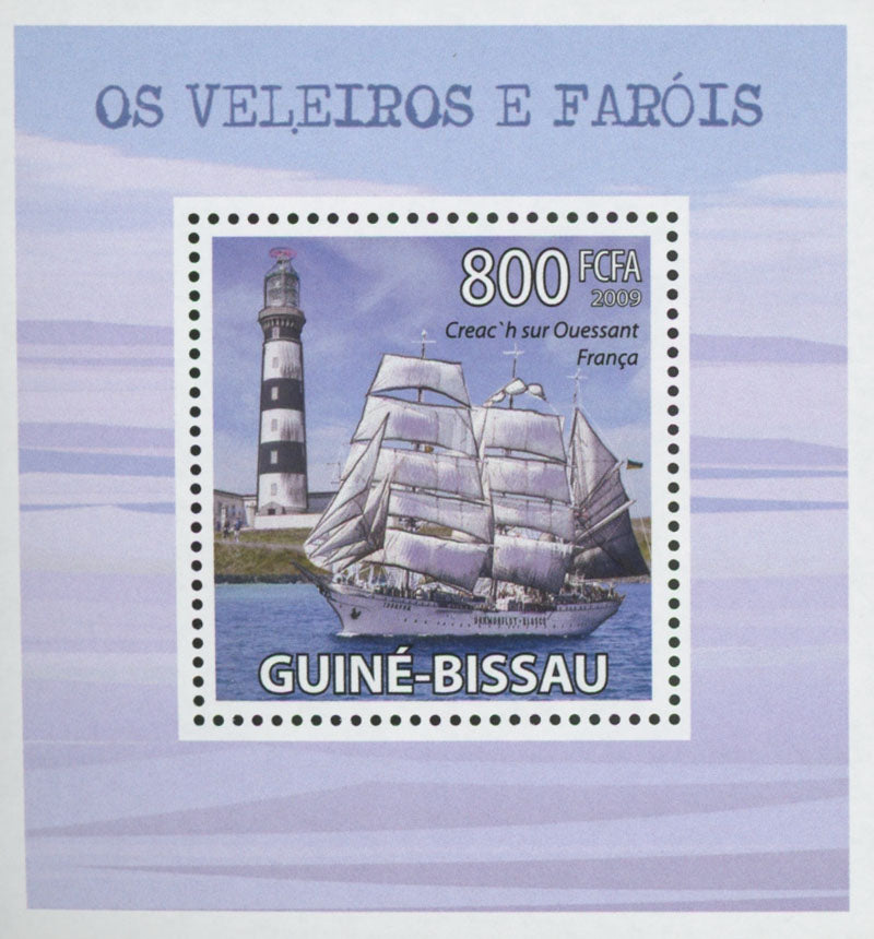 Sailboats and Lighthouses Creac'h On Ushant  Mini Sov. Sheet MNH