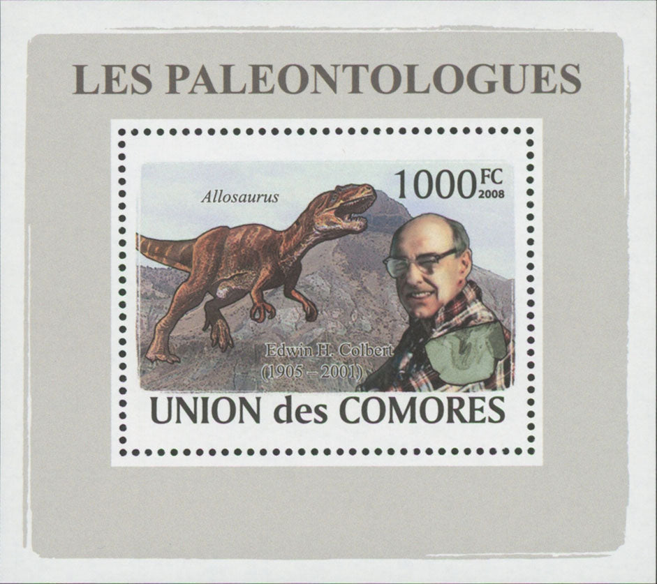 Paleontologists Dinosaur Edwin H. Colbert Mini Sov. Sheet MNH