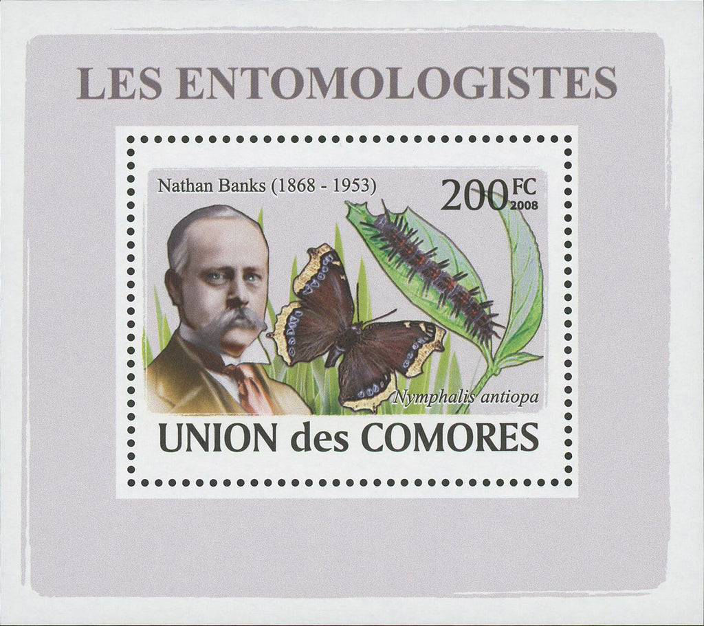 Entomologist  Nathan Banks Butterfly Mini Sov. Sheet MNH