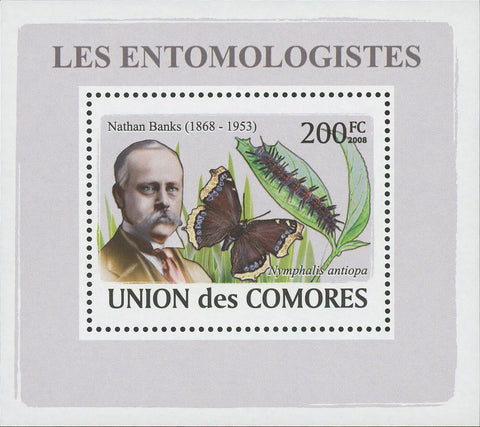 Entomologist  Nathan Banks Butterfly Mini Sov. Sheet MNH