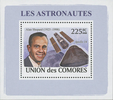 Astronaut Alan Shepard Space Mini Sov. Sheet MNH