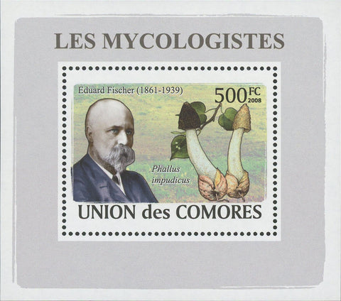 Mycologist Eduard Fischer Fungi Mushrooms Mini Sov. Sheet MNH