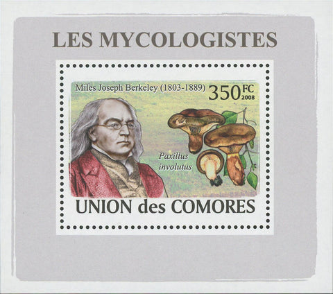 Mycologist Miles Joseph Berkeley Fungi Mushrooms Mini Sov. Sheet MNH