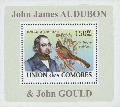 John Gould Trogon Ambiguus Bird Mini Sov. Sheet MNH