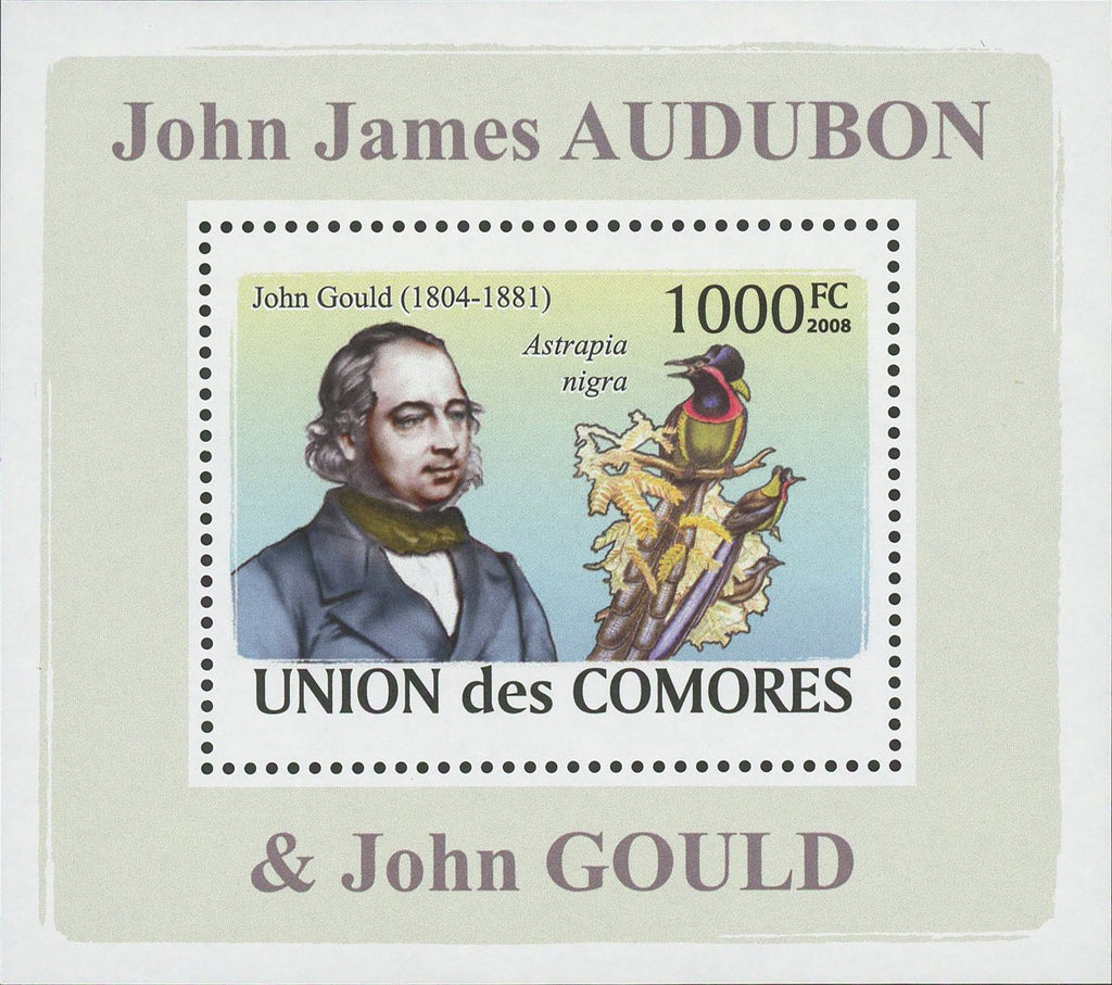 John Gould Astrapia Nigra Bird Mini Sov. Sheet MNH