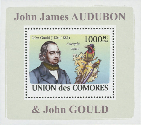 John Gould Astrapia Nigra Bird Mini Sov. Sheet MNH